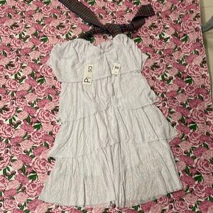 Charming White Tiered Kids Dress